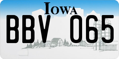 IA license plate BBV065