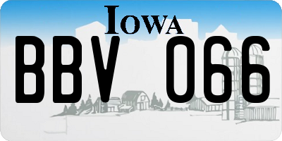 IA license plate BBV066