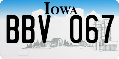 IA license plate BBV067