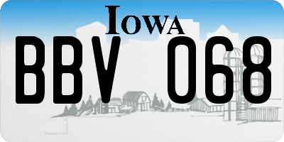 IA license plate BBV068