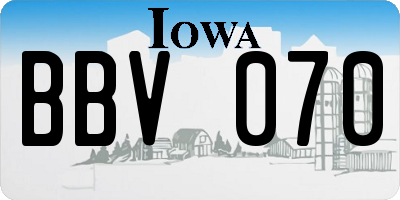 IA license plate BBV070