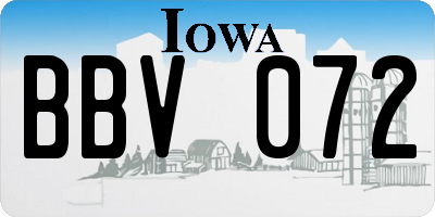 IA license plate BBV072