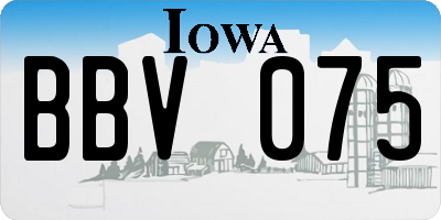 IA license plate BBV075