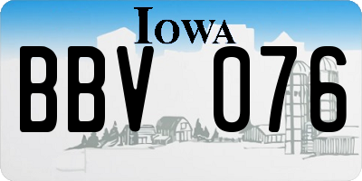 IA license plate BBV076