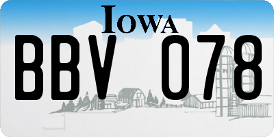 IA license plate BBV078