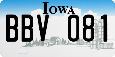 IA license plate BBV081