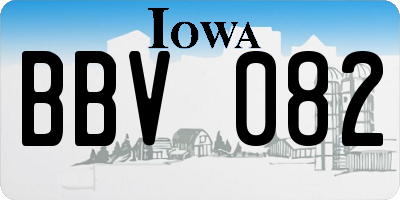IA license plate BBV082