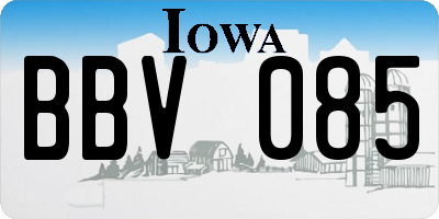 IA license plate BBV085