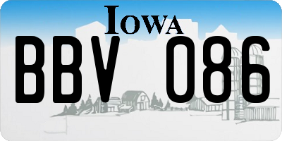 IA license plate BBV086