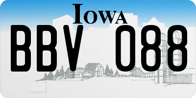IA license plate BBV088