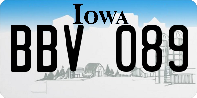 IA license plate BBV089