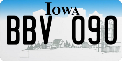IA license plate BBV090