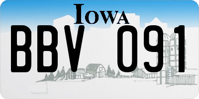 IA license plate BBV091