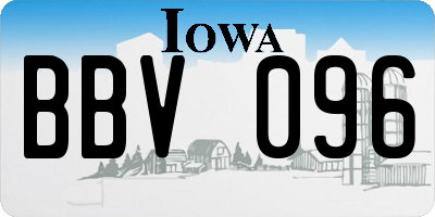 IA license plate BBV096
