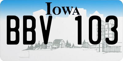 IA license plate BBV103