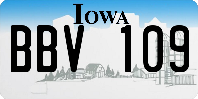 IA license plate BBV109