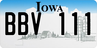 IA license plate BBV111