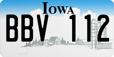 IA license plate BBV112