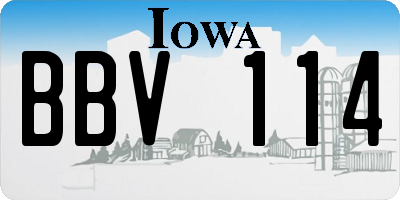 IA license plate BBV114