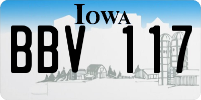 IA license plate BBV117