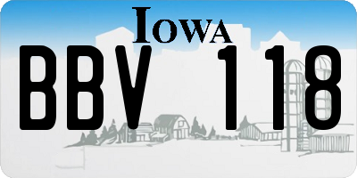 IA license plate BBV118