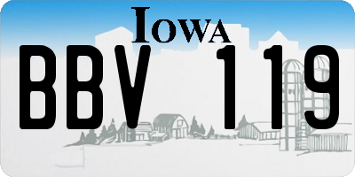 IA license plate BBV119