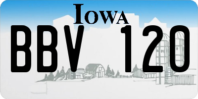 IA license plate BBV120