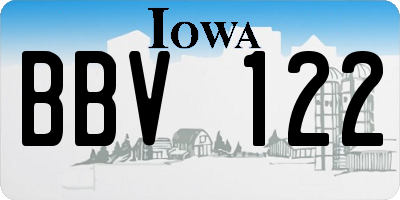 IA license plate BBV122