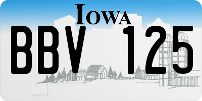 IA license plate BBV125