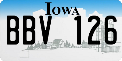 IA license plate BBV126