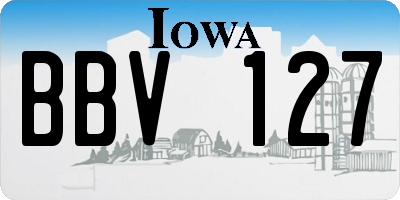 IA license plate BBV127