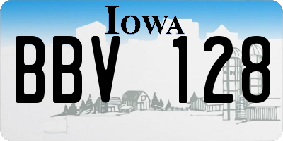 IA license plate BBV128