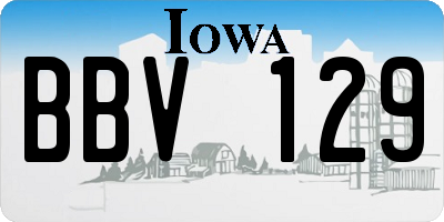 IA license plate BBV129