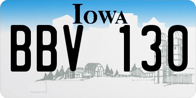IA license plate BBV130