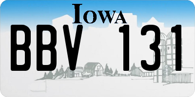 IA license plate BBV131