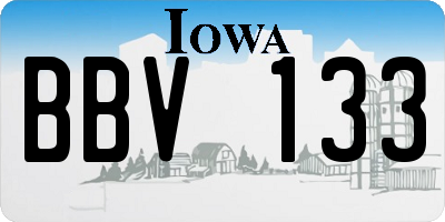 IA license plate BBV133