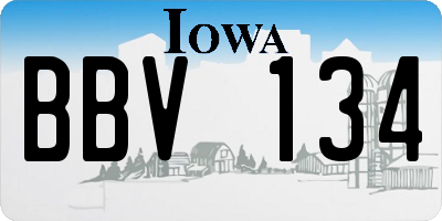 IA license plate BBV134