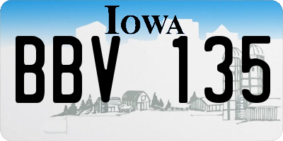 IA license plate BBV135