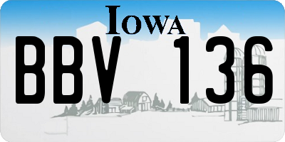IA license plate BBV136