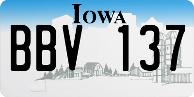 IA license plate BBV137