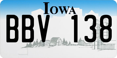 IA license plate BBV138