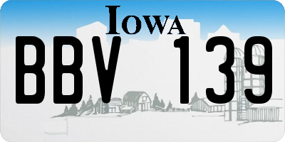 IA license plate BBV139