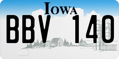 IA license plate BBV140