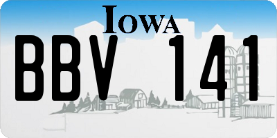 IA license plate BBV141