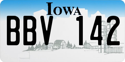 IA license plate BBV142