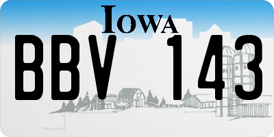 IA license plate BBV143