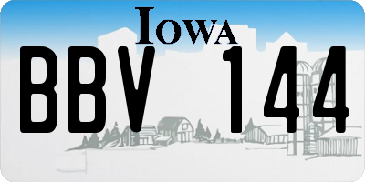 IA license plate BBV144