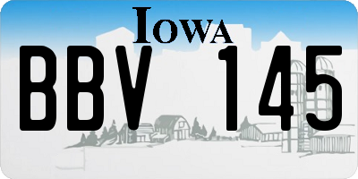 IA license plate BBV145