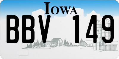IA license plate BBV149