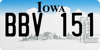 IA license plate BBV151
